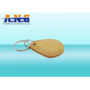 125KHz Printable Passive Rfid Key Fob , PU rfid key tag For Time Attendance