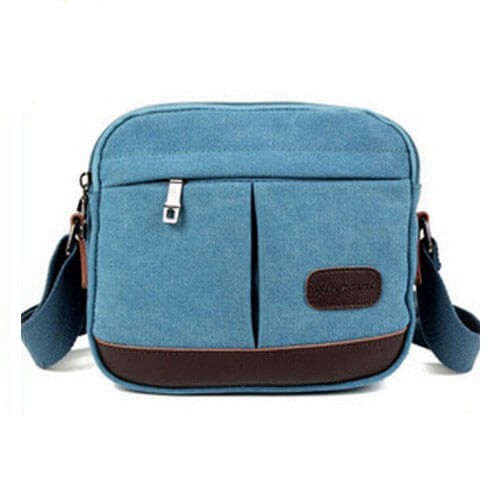 Washable Custom Messenger Bags / Canvas PU Travel Across Shoulder Bag With 2