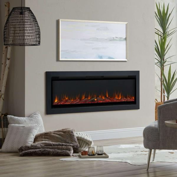 Modern Wall Mounted Electric Fireplace Insert with 6 Flame Colors and 3d Water Vapor