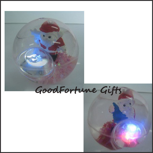 Promotion christmas gift santa clause led flash Bouncy bouncing ball toy printed