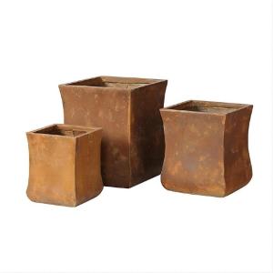 China Custom Hand Carved Archaic Style GRC Planter Pots For Garden Courtyard Decor on sale