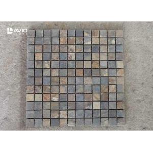 121 Pcs Elegant Slate Mosaic Tile Sheets , Mosaic Bathroom Tiles Assorted Color