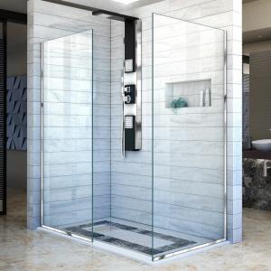 U Channel Walk In Glass Shower Room Fixed Glass Panel Frameless