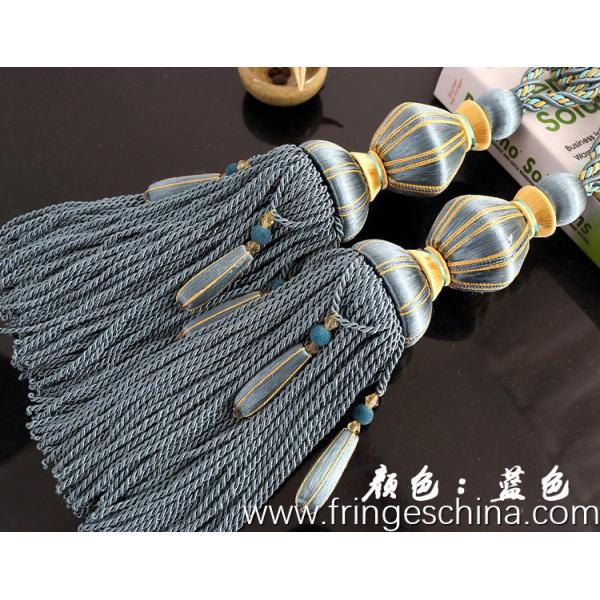 Quality Delicate custom long tassel fringe trimming for curtain attractive tieback hanging ball wholesale