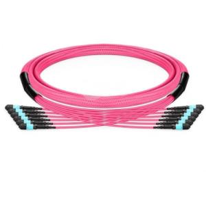 Pink OM4 MTP MPO Fiber Cable Multimode 24-144 Fibers Senko