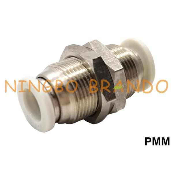 Quality PMM Bulkhead Union Push In Tube Pneumatic Hose Fitting M5 M6 M12 M14 M16 M18 M20 wholesale