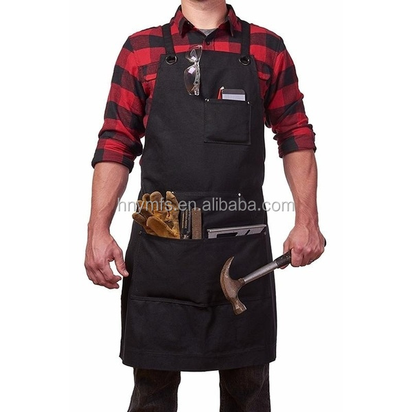 Unisex Durable Cotton Denim Apron With Customized Logo cooking Multi-functional chef Apron