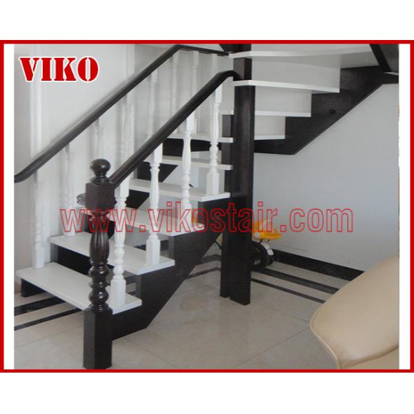 Solid Wood Staircase VK96S Beech Handrail Tread Beech ,Railing tempered glass, Handrail b eech Stringer,carbon