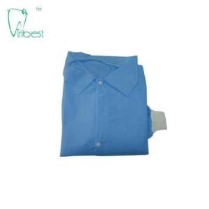 China Blue Knitted Cuff Disposable Non Woven Isolation Gown on sale