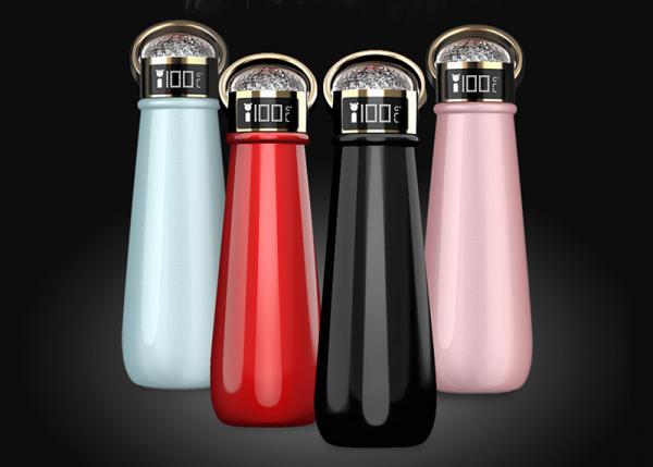 Quality EW-DD3 Crystal diamond LED thermos bottle luxury stainless steel life vacuum cup wholesale