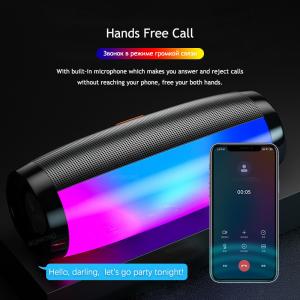 Rainbow LED Wireless Bluetooth Speakers 3.7v 1200mAh HIFI TF FM Radio Player