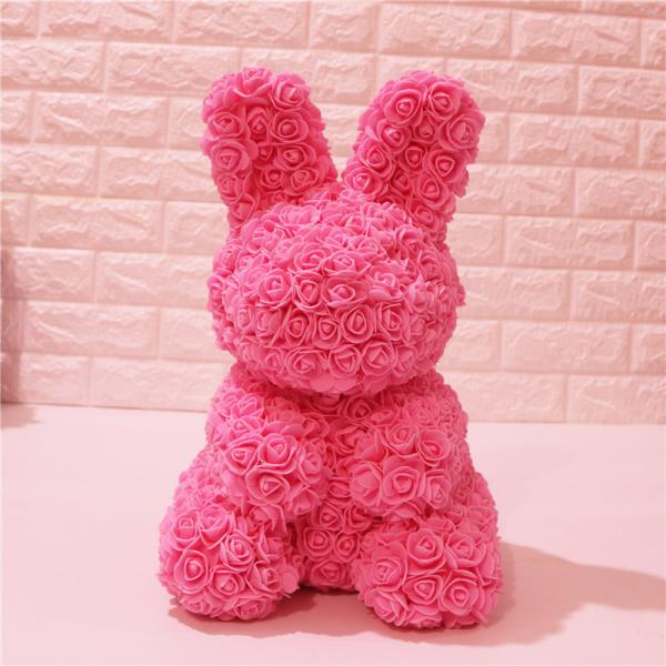 Wholesale Price 40cm height Foam Rose Bunny Artificial Flower Rabbit For Gift