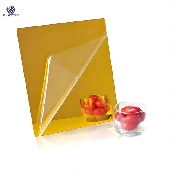 Quality Customizable Mirror Rose Gold Acrylic Sheet With Logo Printed On Membrane Paper wholesale