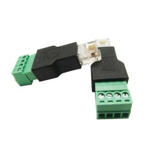 RJ11 6P4C Male Connector Modular Plugs to 4 Pin Screw Terminal Blocks Adapter