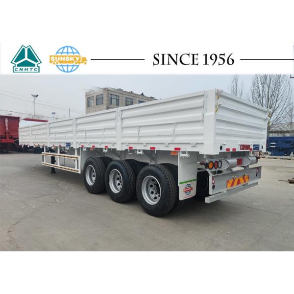 Quality 3 Axles Drop Side Wall Flatbed Trailer Exported To Zimbabwe wholesale