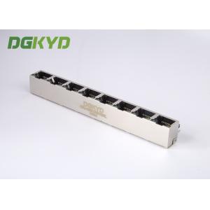 Shield Tab Up 1x8 Port Combo PCB Mount RJ45 Multiple Port Connectors With Y/G