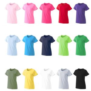 Cheap Wholesale Cheap Plain Tee Custom Logo 180G Cotton Woman T-shirt in bulk for sale