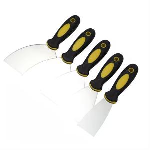 Mirror Surface Polished Stainless Steel Paint Scraper Rubber Handle Putty Knife