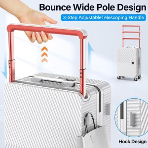 Carry On Luggage, Hard Shell Suitcase With 360°Spinner Wheels, Airline Boarded