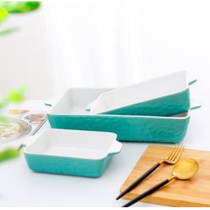 Rectangular Kitchen Ceramic Bakeware Sets Tray With Binaural Multifunctional