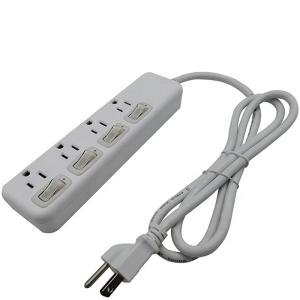 4 outlet Power Socket 1.5FT Cord, Overload Protector, Individual Switches