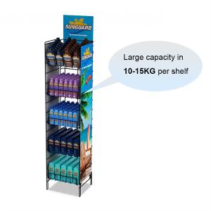 Metal display racks changable poster for soft drinks shampoo free standing wire
