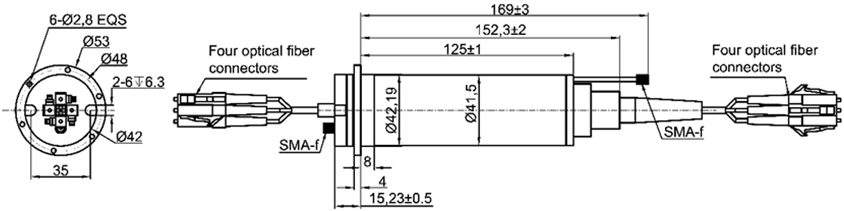 High Precision Metal Fiber Optic Rotary Joint For Radar / Electro Optical Pods