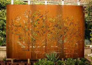 Cheap Customized Corten Steel Metal Tree Wall Art Sculpture For Garden Decoration for sale