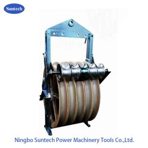 Construction Works Stringing Power Conductor Cable Pulley Block