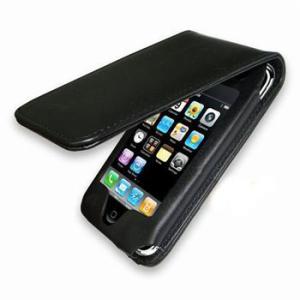 Portable Custom Made Black Leather Apple IPhone 3 Cell Phone Faceplate Covers