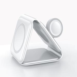 15W Qi Compatible Portable 3 In 1 Wireless Charging Pad With Over Voltage