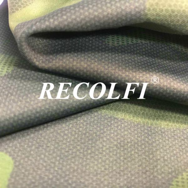 Camo Print Recycled Mesh Fabric Roica Spandex X Lite Weight Top Green Tai Wan