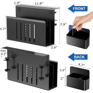 Functional Design Desk Side Storage With Extra Space For Power Strips Lacquer