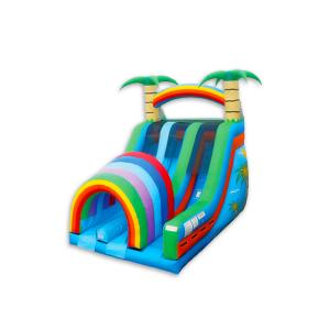 Water Park Paradise Inflatable Slip And Slide , Dual Lanes Kids Blow Up Water