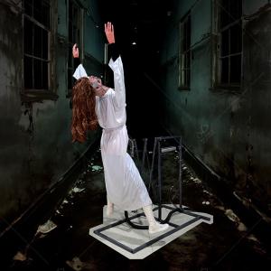 Cheap Horror Experience Haunted Mansion Props Pneumatic Ghost Animatronic Dropping Corpse for sale