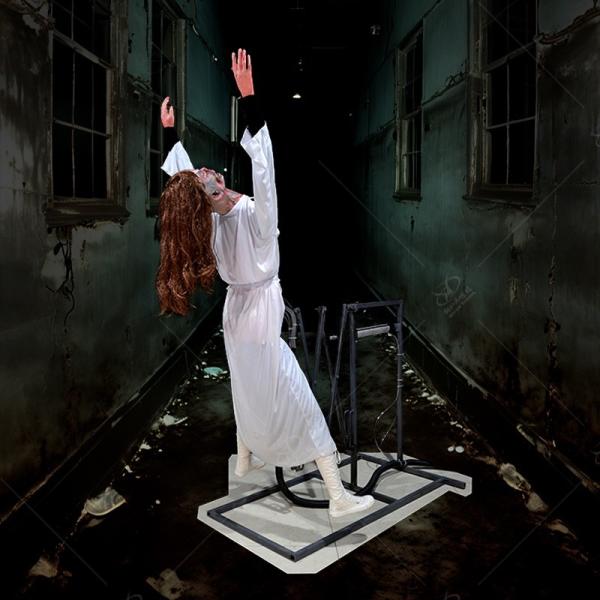 Horror Experience Haunted Mansion Props Pneumatic Ghost Animatronic Dropping