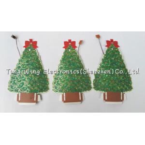 4C Printing Musical Greeting Card AG10 Battery Christmas Tree Shaped