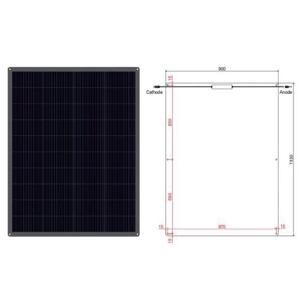 Quality 5-Year Warranty MC4 Output Terminal Monocrystalline Silicon Cells Semi Flexible Solar Panel Bendable PV Module wholesale