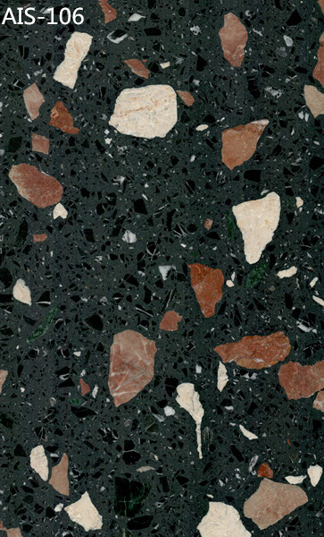 Zero Resin Terrazzo Floor Tiles Inorganic Stone Enviroment Friendly Customized