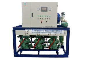Cheap R404a refrigeration compressor unit for -18℃ lamb cold storage with PLC auto control system for sale