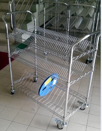 Handling Cart System 3 Layer SMT Reel Shelving Storage Racks For Electronic