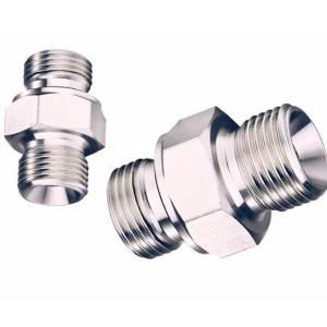 China Silver Medium Carbon Steel German Metric Male H. T to BSPT Male Hydraulic Hose Adapter on sale