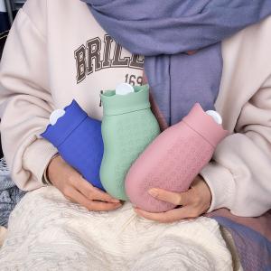 500ML Leakproof Rubber Hot Water Bottle With Soft Cover For Menstrual Bed