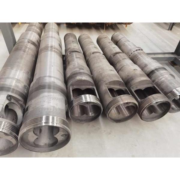 Quality Conical Twin Screw and Barrel with Ra 0.4μm Surface Roughness HV900-1000 Screw Hardness and Water Cooling System wholesale