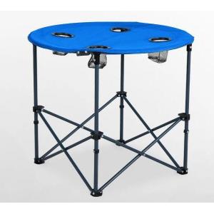 Folding Chair Table Camping Set, Table with 4 Cup Holders, Collapsible Canvas