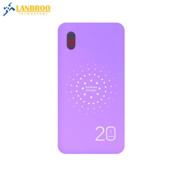 Wholesale Wireless Power Bank with Built-in Cable 20000mAh LCD Digital Display