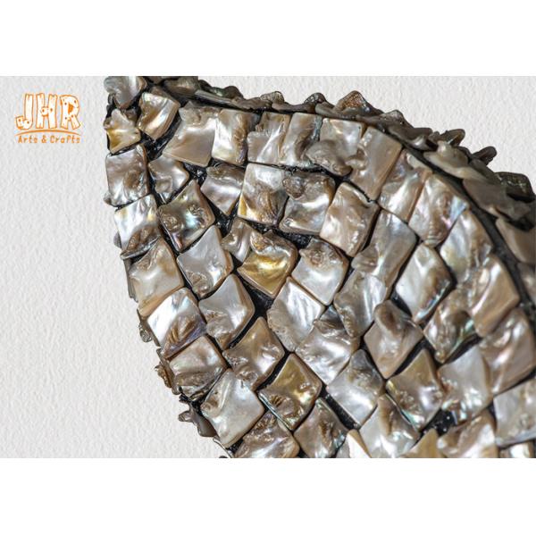 Quality Apple Shaped Fiberglass Wall Mirror With Seashell Framed Home Decor Items wholesale