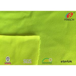High Visibility Polyester Fluorescent Mesh Material Fabric , Elastic Mesh For Vests