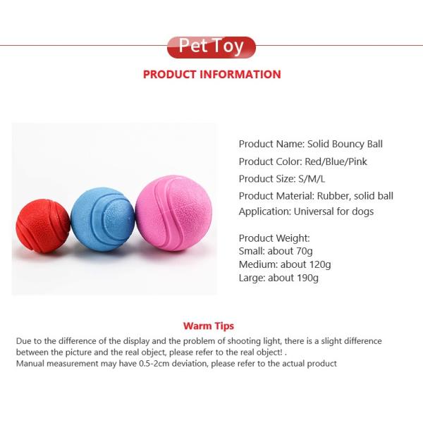 Dog Chew Toys Solid Rubber Balls Elasticity Teeth Cleaning Ball Diameter Solid Durable