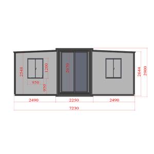 Customizable 40ft Expandable Container House With Gypsum Board Covering 20ft